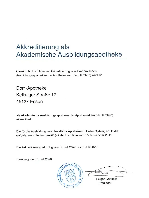 zulassung akkreditierte akad. ausbilungs apotheke